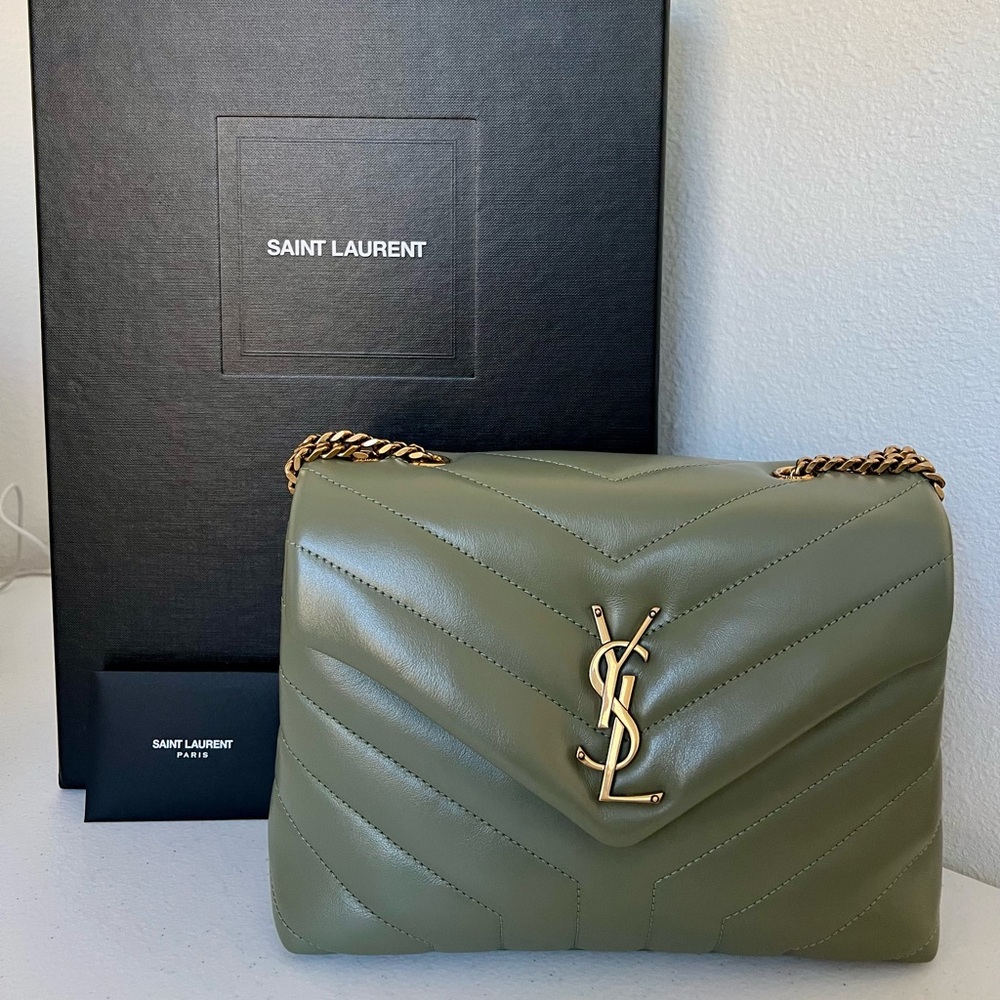 YSL Loulou Marelasse Crossbody in Sage Green
